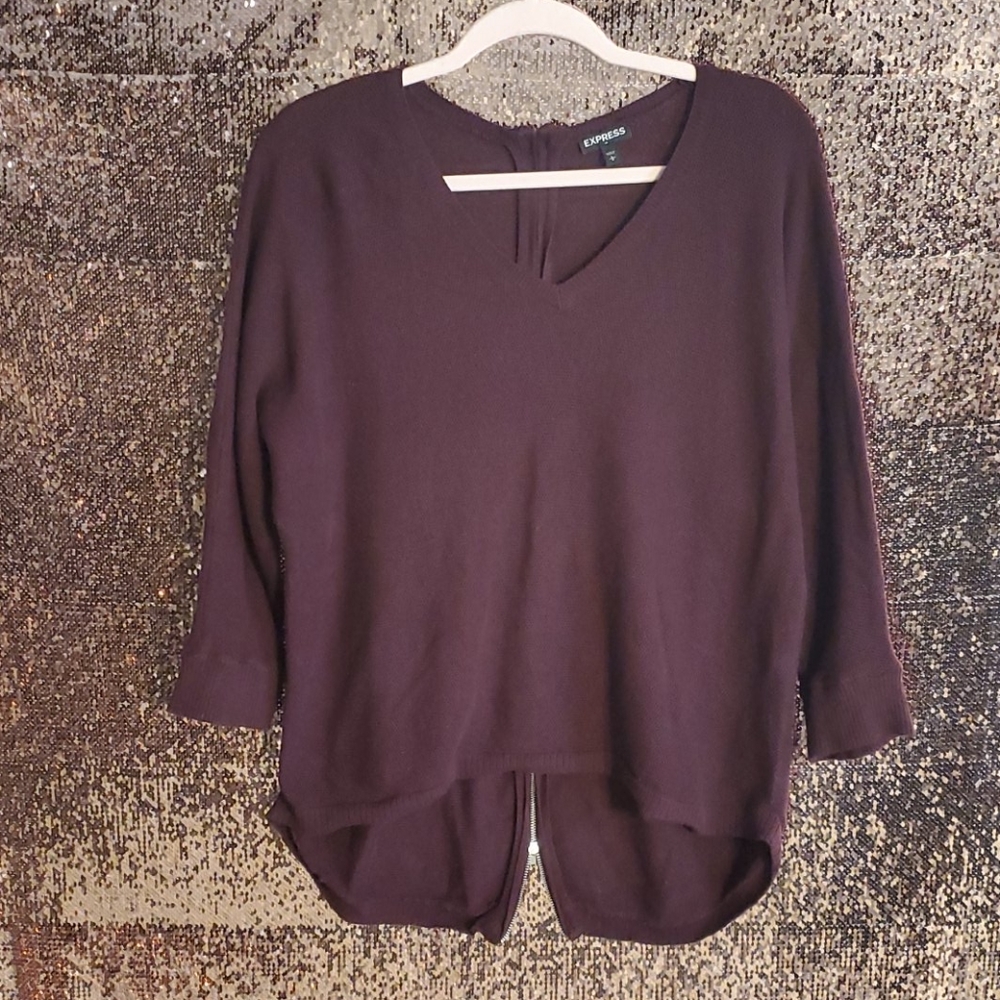 Zipper back sweater